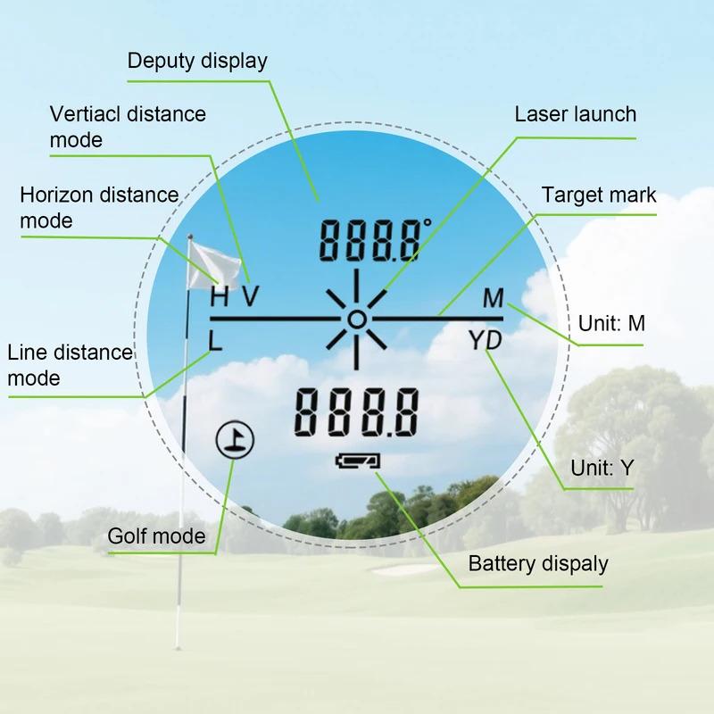 1000m Laser Rangefinder Hunting Outdoor 650m Golf Rangefinder Telescope with Flag-Lock Slope Adjusted Distance Meter