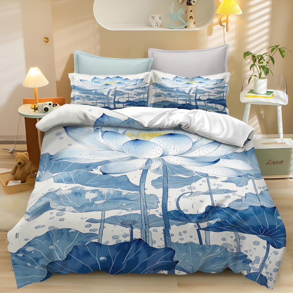3D Print Cherry Blossom Flower Ink Painting Bedding Set Boys Girls Size Duvet Cover Pillowcase Teen Adults Bedroom 2/3Pcs