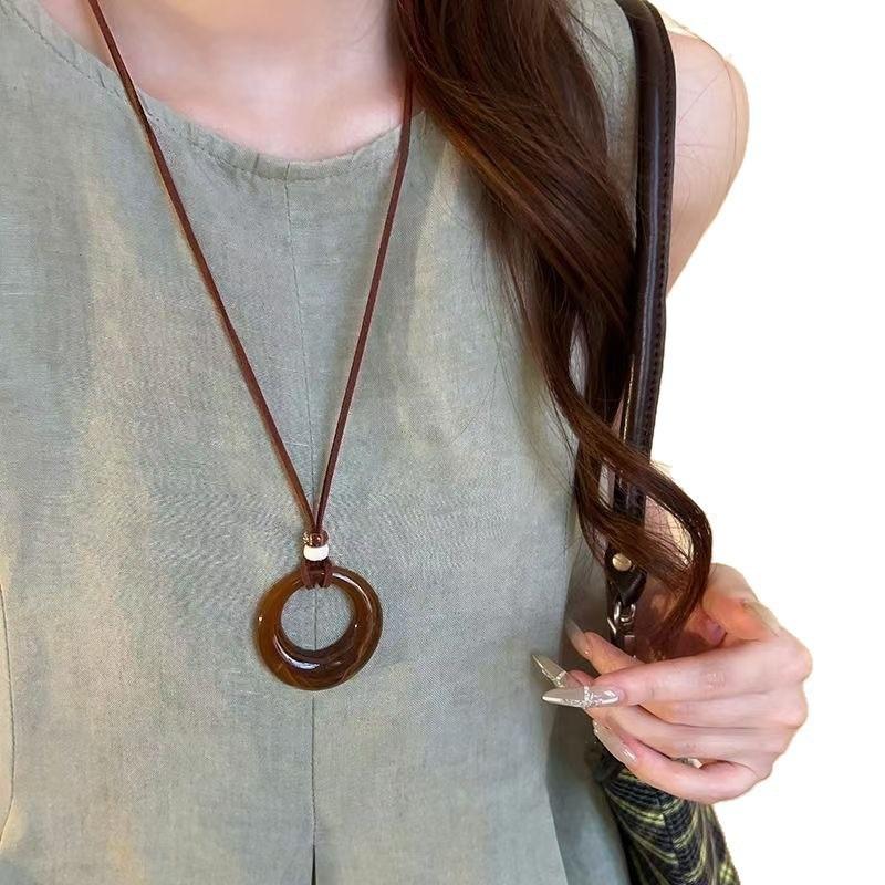 Cute Cute Apple Love Dachshund Dog Woven Color Rope Long Necklace Femininity Versatile Neck Chain Sweater Chain