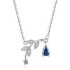 Factory Custom Zircon 925 Sterling Silver Leaf Pendant Necklace for Women Versatile Clavicle Chain Necklace Summer Jewelry