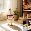 Kompaktes Regaldisplay Emotionale Unterstützung Gans Figur, Niedliche Harzstatue mit Hängender Heilendes Tier Figur Schild, Heim- und Büro Schreibtisch Dekoration,