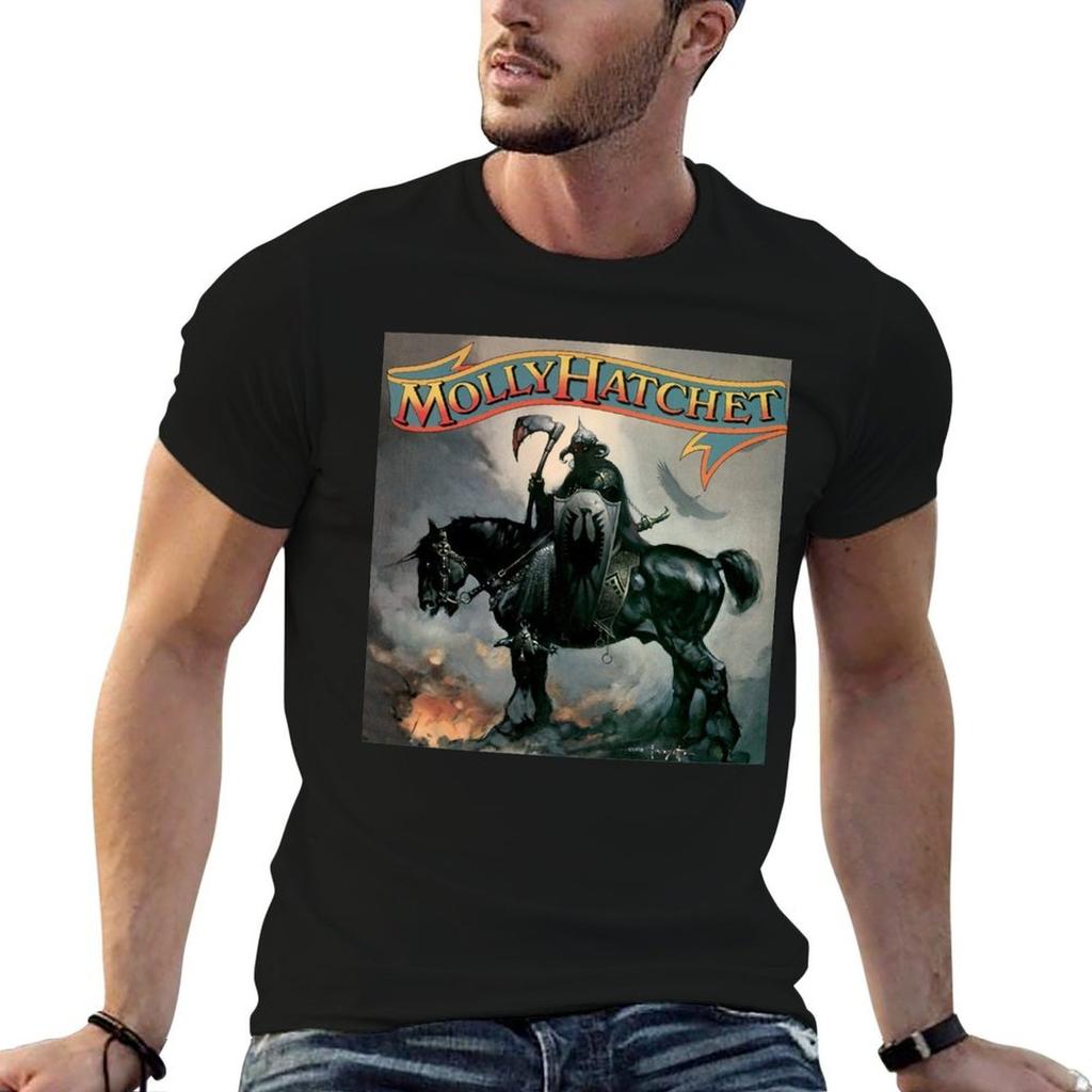 Koszulka z logo zespołu Molly Hatchet Modna Casualowa Koszulka z Krótkim Rękawem