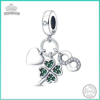 Genuine Copper Four Leaf Clover Shining Zirconia Charm Bead Elements 3Mm Holiday Exquisite Jewelry Creation Present Choice Crafting Work