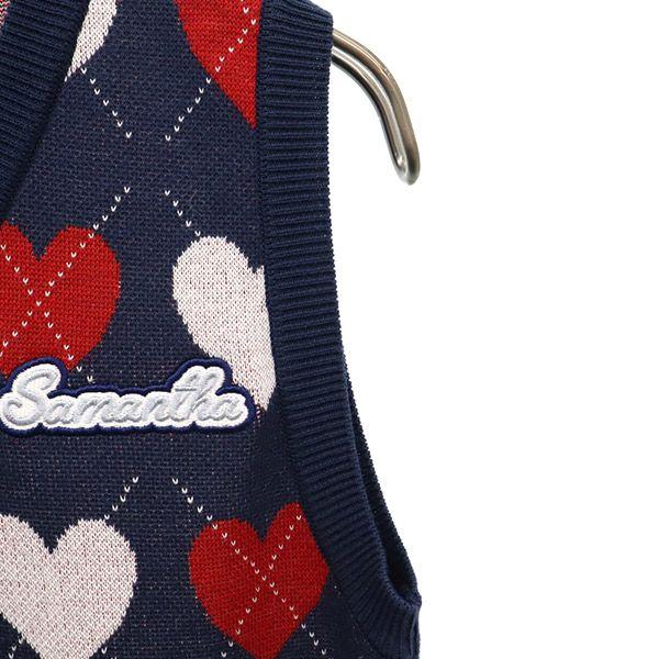 Samantha Thavasa Heart Golf Knit Vest S Navy Women Used