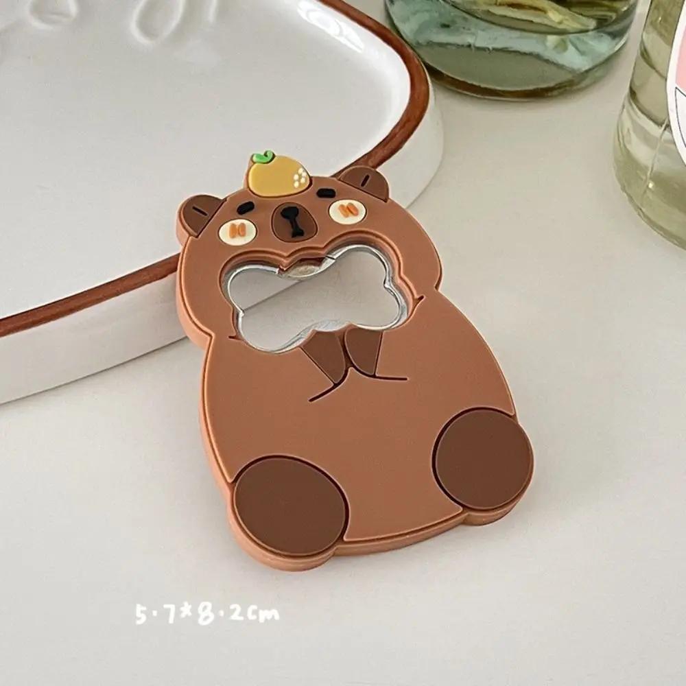 Abridor de Garrafa Capivara Fofo Multifuncional Magnético Abridor de Latas Desenho Animado Adesivos de Geladeira