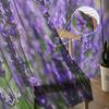 Purple Lavender Flowers Wooden Texture Chiffon Sheer Curtains for Living Room Bedroom Decor Window Voile Tulle Curtain Drapes