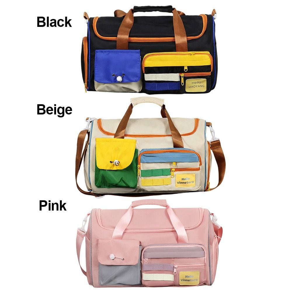 Fashion Large Capacity Travel Bag Colorful with Shoulder Strap Duffel Bag Multi-Pocket Luggage Fitness Training