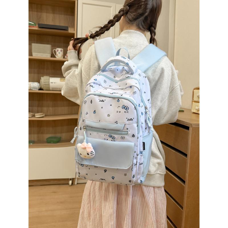 Schoolbag New High-value Korean Backpack Female Student Schoolbag Cute Contrasting Color Lightweight Large-capacity Junior High School High School