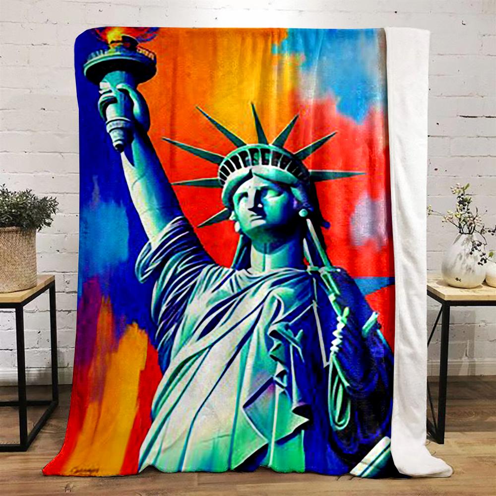 Statue of Liberty Art Print Blanket Flannel blanket for bedroom, living room, sofa, and nap sofas.