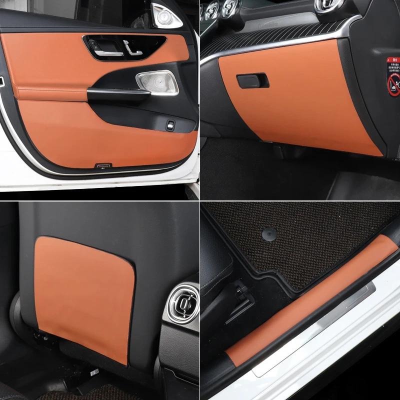 For Mercedes Benz C-Class 2023 Car Door Kick Mat GLC 300L Car Seat Anti-Kick Mats C260L Car Door Sill Strips Protective Stickers