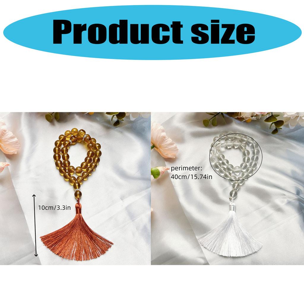 Glass Beads Bracelet Rosary Beads and Fringe Pendants for Prayer Meditations Elegant Glass Grains Rosary Beads