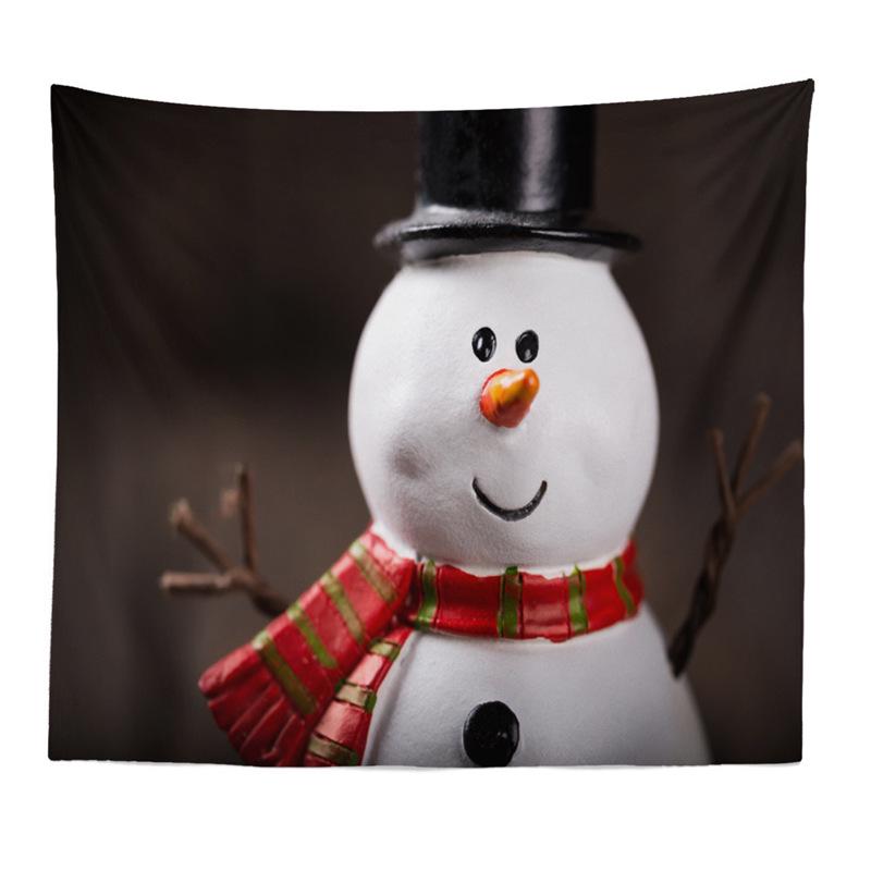 Christmas Snowman Tapestry - Festive Living Room Wall Hanging, Polyester Fabric Décor