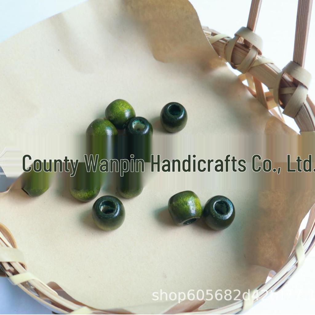 11x12mm & 16x17mm Wooden Beads for Jewelry, Handmade Beading Material with Drawstring Bucket