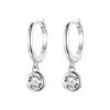 WOSTU Authentic 925 Sterling Silver Dazzling Zirconia Hoop Earrings For Women Wedding Simple Earrings Luxury Jewelry CQE830