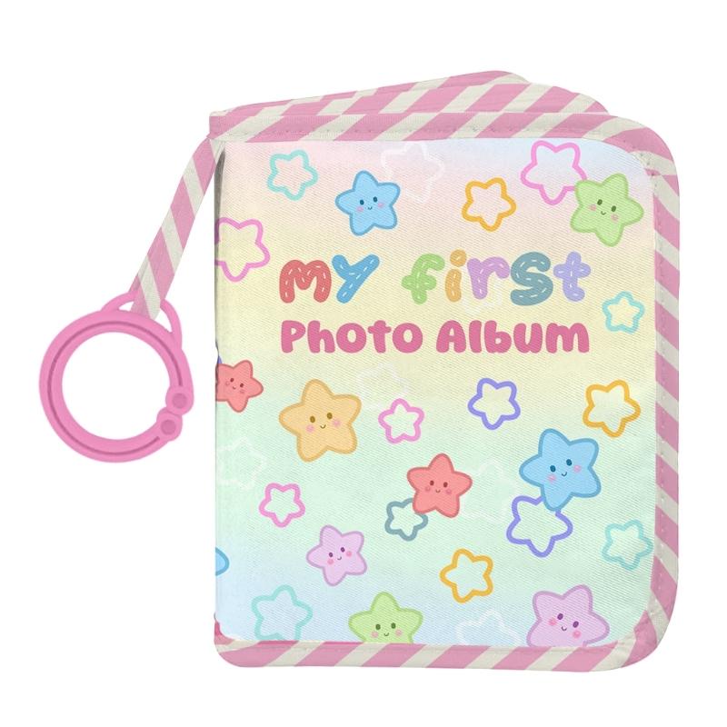Soft Fabric Baby Photo Album Safe Strong Oxford Bohemian Rainbow Style Memory Book Colorful for Infants Children Use