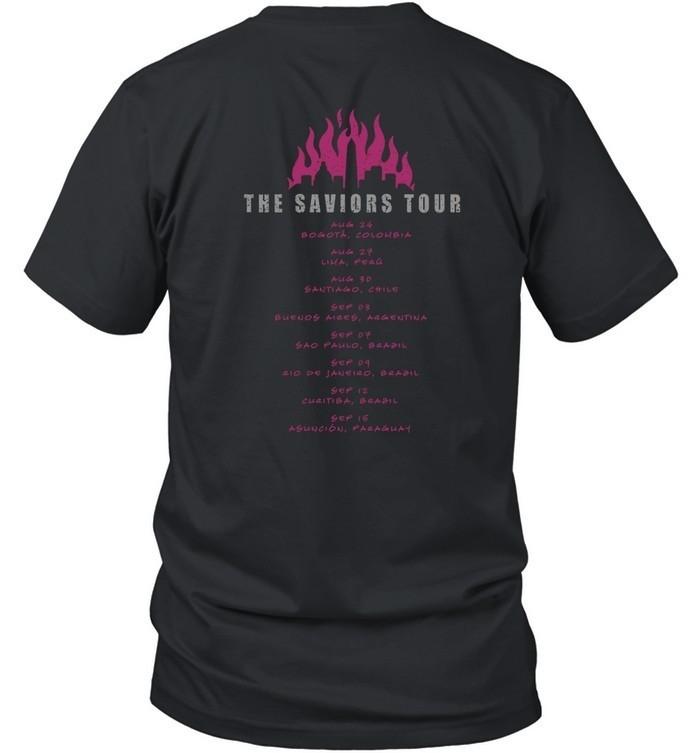 The Saviors Tour 2025 South America Concert Dates T-Shirt Rock Band Tee