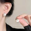 Korean Matte Frosted Round Ball Earrings: High-End Niche Design Women's Ear Studs
