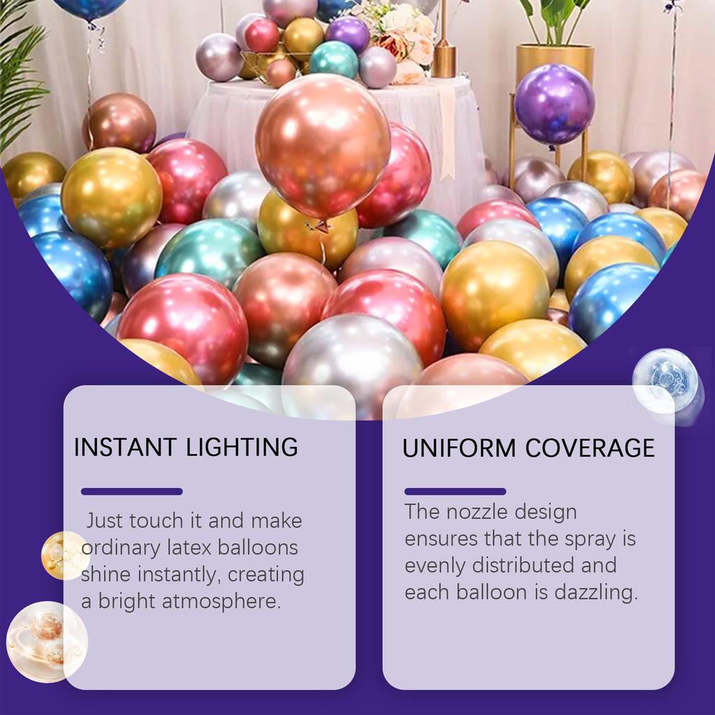 Shiny Glow Balloon Spray Balloon Brightener Fading Resistant Lasting Shine Polish Maintenance Party Enhance Balloon Precise Mist