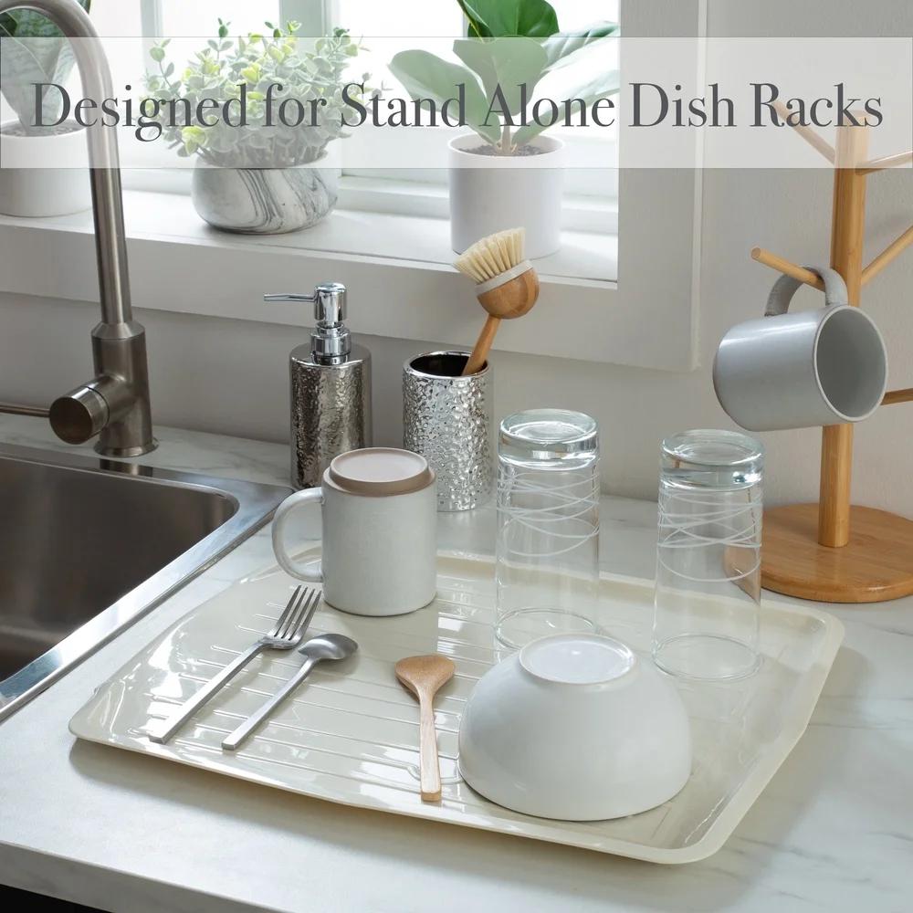 Countertop Draining Tray Dish Rack Essential Compact Drainage Function Easy Clean Kitchen Drying Surface 100% PP Material