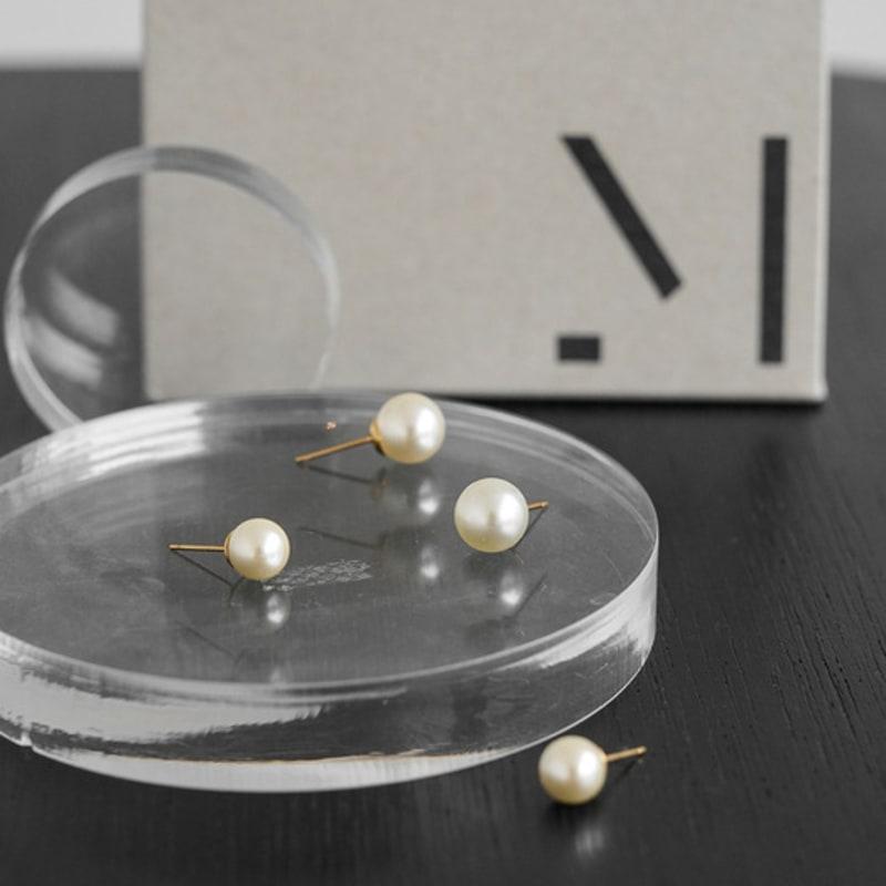 modernlike 14k gold-filled silver modern pearl earrings