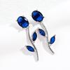 Gold Plated Tulip Stud Earrings Women Colorful Cubic Zirconia Rose Leaf Drop Earrings Minimalist Dainty Jewelry Gift:VE1824