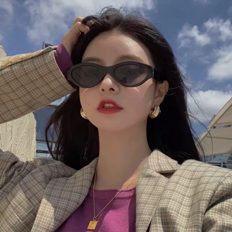 Popular Fashion Polygon Cat Eye Women Sunglasses Retro Colorful Oval Eyewear Shades UV400 Men Trending Sun Glasses