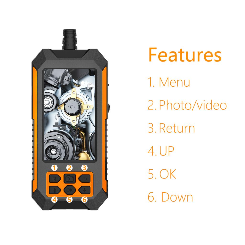 Industrial Endoscope, 1080P HD Borescope Tools with 4.5  IPS Screen and 8 Adjustable LED Lights, Endoscope with 33FT