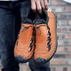Klassische handgefertigte lässige Lederschuhe Herren-Loafer, bequeme Mokassins, flache Herrenschuhe, echtes Leder, Herrenschuhe