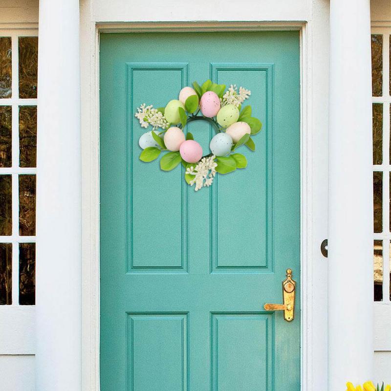 Candy Color Egg Candle Holder Flower Wreath Easter Party Decoration Desktop Home Centerpieces Table Arrangement Candles Wreath