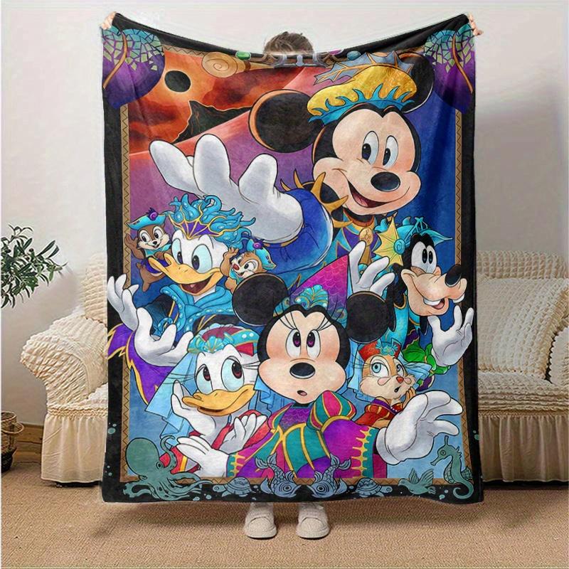 1pc, Mickey and Minnie (6) Home Decor Blanket: A Cozy Flannel Throw for Bedroom, Living Room, Travel, Camping, Car, Beach, Office Naps, Perfect Gift f