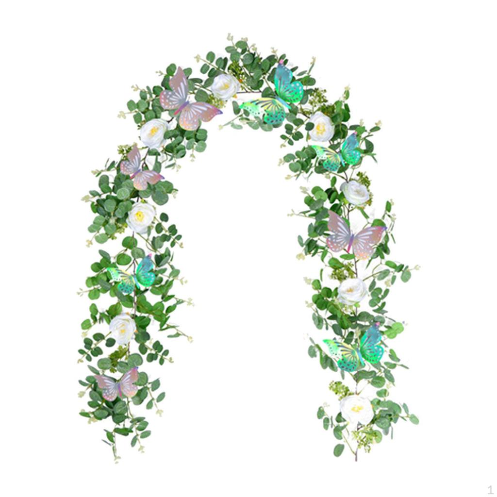 180cm Künstliche Eukalyptus-Blumengirlande mit , für Zimmer Zuhause Zeremonie Hochzeitsdekoration