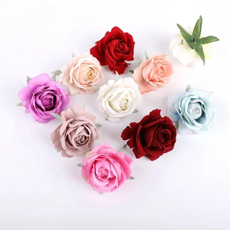 

20/50pcs Velvet Roses Wedding Decorative Flowers Wall Scrapbooking Christmas Decorations for Home Accessories Artificial Flowers 20pieces