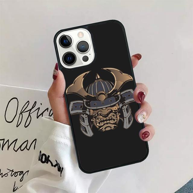 Samurai Mask Helmet Coque Shell For iPhone 17 Air 15 16 14 13 12 Pro Max 11 Pro Max Plus Phone Case Cover