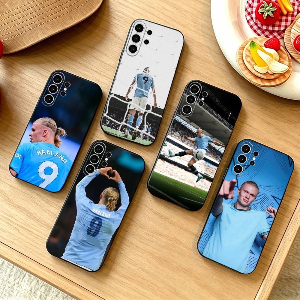Football Star E-Erling H-Haaland Phone Case For Samsung S25,S24,S21,S22,S23,S30,Ultra,S20,Plus,Fe,Note,10,9,5G Black Cover