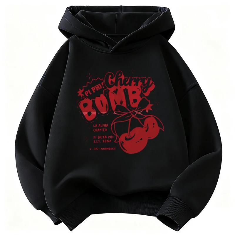 Y2k Girls Hoodie Cherry Design Children's Sweatshirt Cute Hoody for Boys Girls Autumn Winter Casual Hoodies Kids