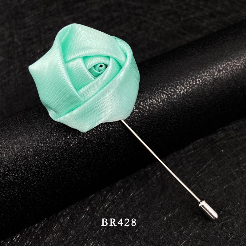 Handmade Multi-Color Rose Fabric Brooch Pin for Men's Suits - Korean Style Accessories