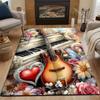 Multiple sizes Piano guitar flowers butterfly bird heart Carpet for Living Room Bedroom Sofa Home Decor Rus Non-slip Floor Mat