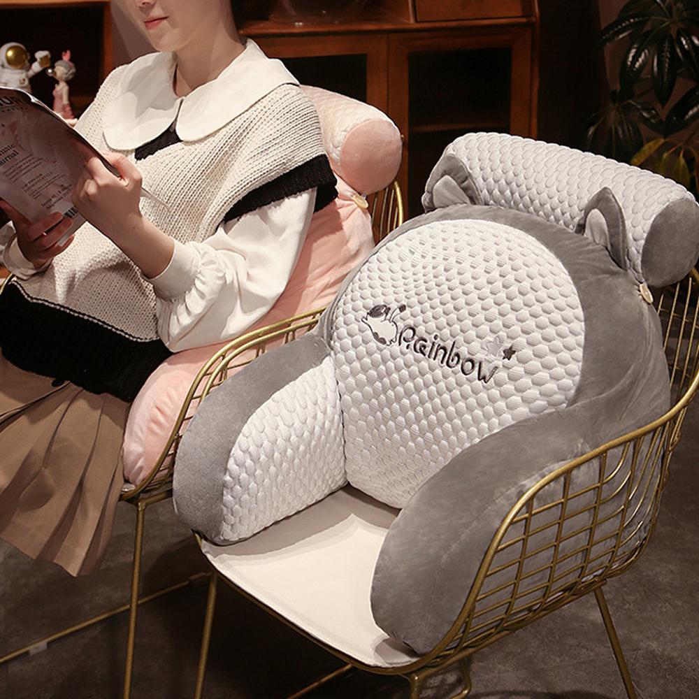 Cartoon Bed Reading Pillow Backrest Cushions with Arms Lumbar Cushions for Watching TV, Sitting In Bed, Reading