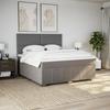 Box Spring Bed with Mattress Taupe 180 X 200 Cm Fabric