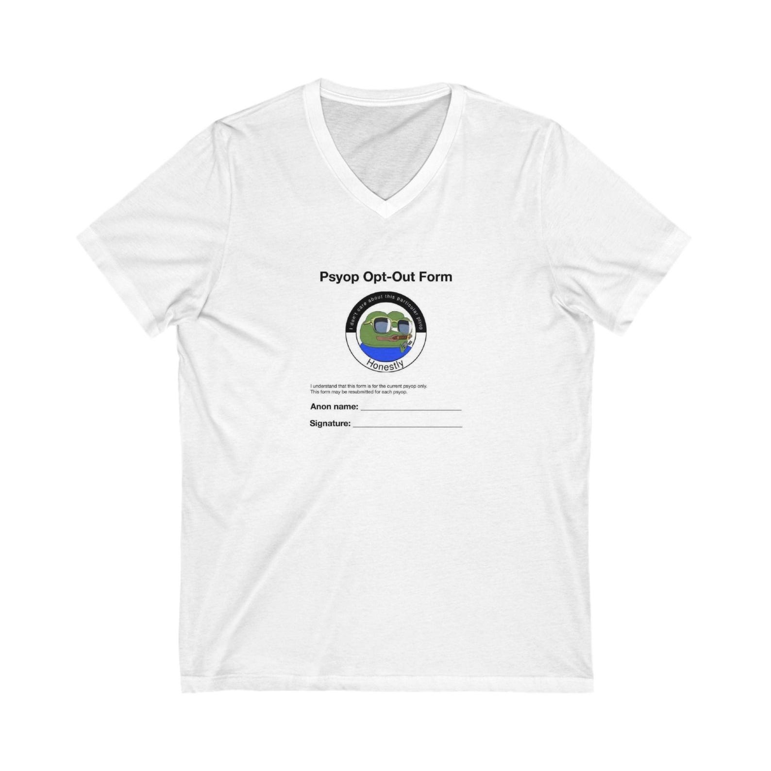 Psyop Opt Out Pepe Meme, Funny Graphic VNeck Tee, Humorous TShirt for Men and Women, Gamer Gift, Anti Mainstream Media Joke 2XL