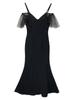 Women's Sexy Black Evening Dress - Elegant, Slim-Fit Summer Banquet Fashion