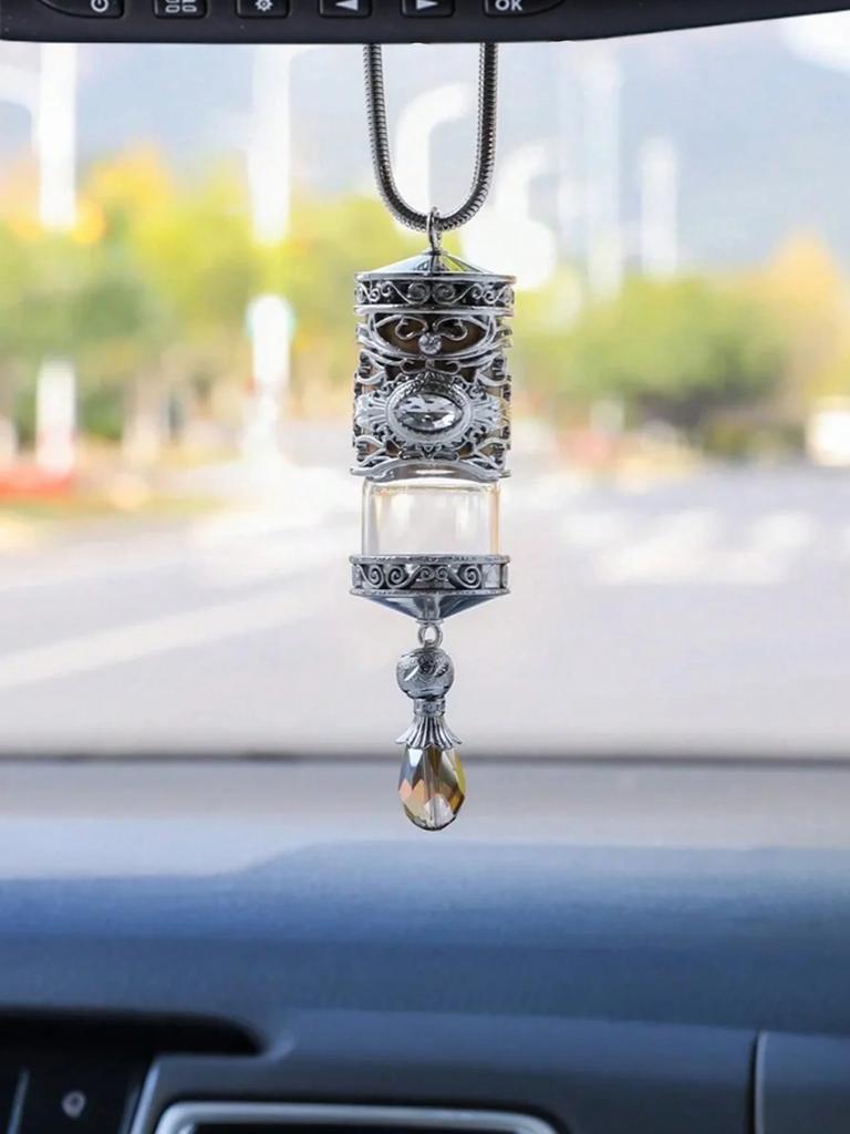 1er-Pack Legierung Auto Lufterfrischer Halter – Goldene Hängende Parfümflasche für Rückspiegel, Luxuriöses Innenraumzubehör