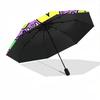 1pc Heart Print Automatic Umbrella - Automatic Opening And Closing, Sturdy Iron Frame, Portable Folding Design yy251018109