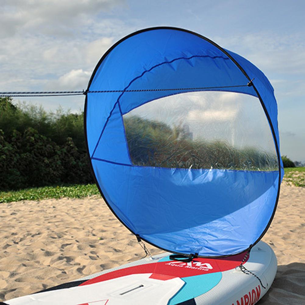 Pânză de Vânt pentru Caiac de 46 inch, Pliabilă, pentru Caiac în Vânt din Pupă, Placă cu Padele, Pânză cu Fereastră Transparentă, Pânză pentru Barcă Caiac Gonflabil, Accesoriu pentru Placă SUP de Surf