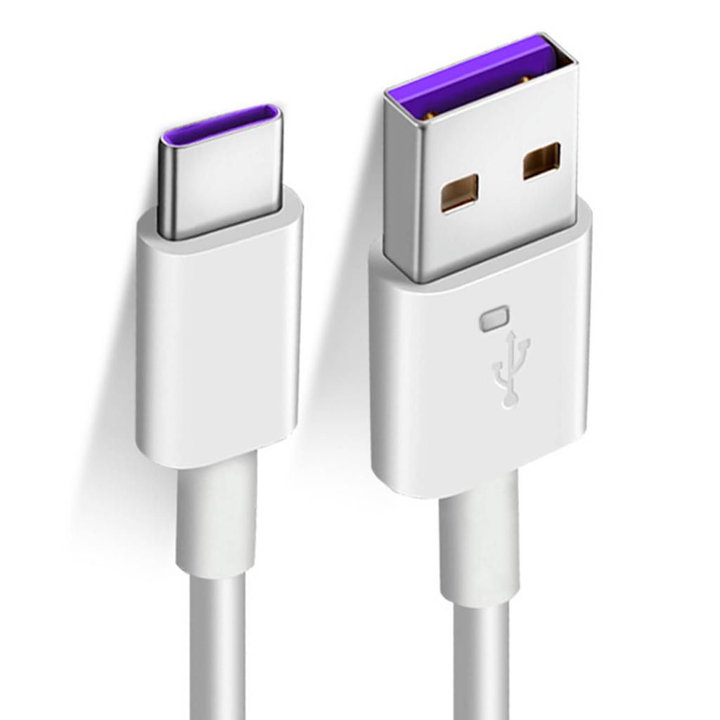 Weißes 1m Datenkabel 5A Typ-C Schnellladekabel für Android für Huawei Honor für Xiaomi Mobiltelefon