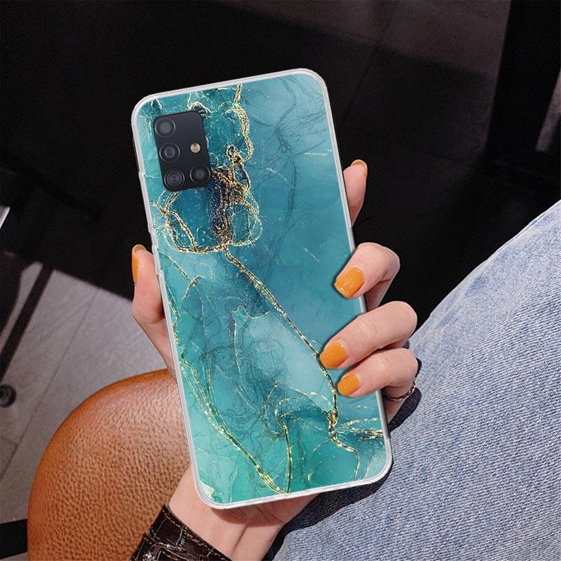 Fashion Gold Pink Geometric Marble Phone Case For Samsung Galaxy A52 A32 A22 A12 A51 A31 A50S A30S A20S A10S Note 20 Ultra 10 Pl