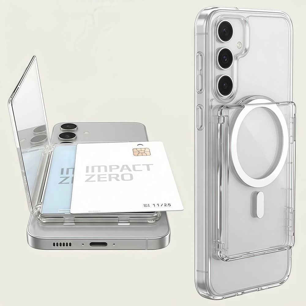 2 Kartensteckplätze für MagSafe Kartenhülle Transparente Geldbörse Handyhülle Für Magnetisches Handy