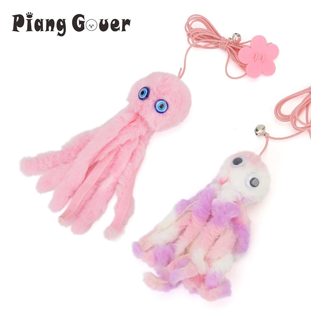 Small Octopus Cat Toy Suction Cup Hanging Cat Toy Squid Retractable Hanging Door Pet Supplies Self-hey Interactive