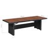 Garden Table 240 x 90 x 74 cm Poly Rattan and Solid Acacia Wood