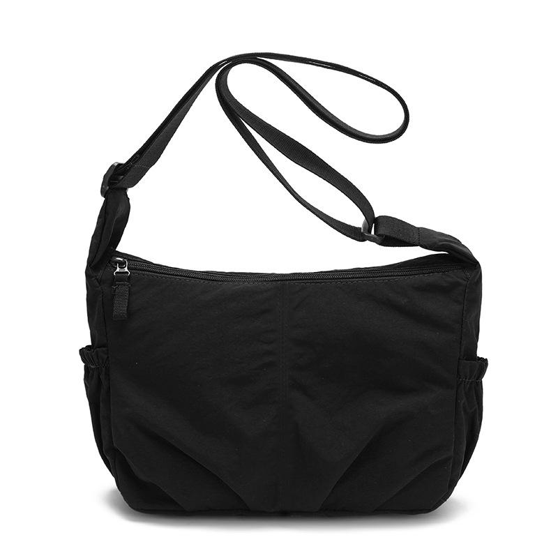 

Solid Color Travel Shoulder Bag Unisex Water-Repellent Outdoor Crossbody Bag чёрный